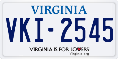 VA license plate VKI2545