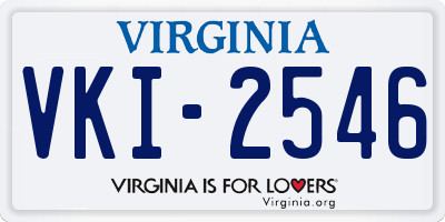 VA license plate VKI2546