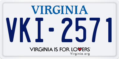 VA license plate VKI2571