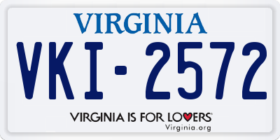VA license plate VKI2572