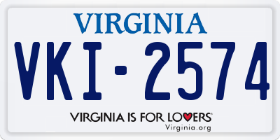VA license plate VKI2574