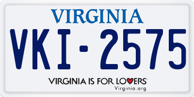 VA license plate VKI2575