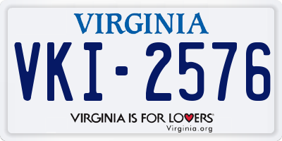 VA license plate VKI2576