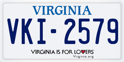 VA license plate VKI2579