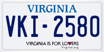 VA license plate VKI2580