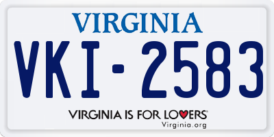 VA license plate VKI2583