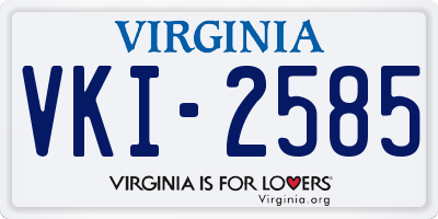 VA license plate VKI2585