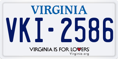 VA license plate VKI2586