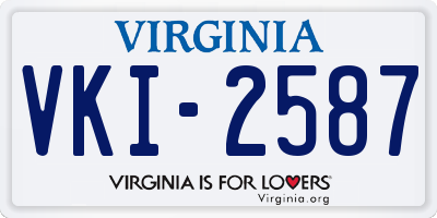 VA license plate VKI2587