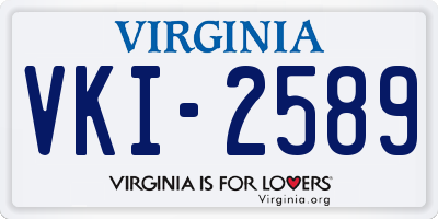 VA license plate VKI2589