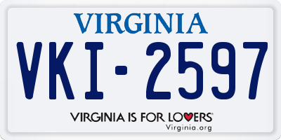 VA license plate VKI2597
