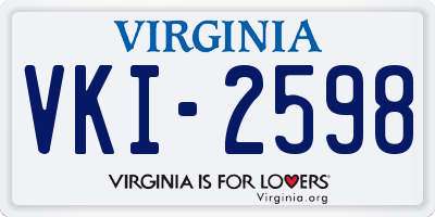 VA license plate VKI2598