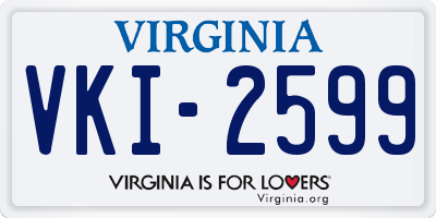 VA license plate VKI2599