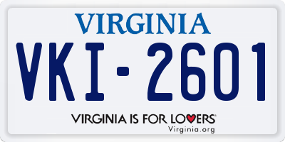 VA license plate VKI2601