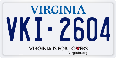 VA license plate VKI2604