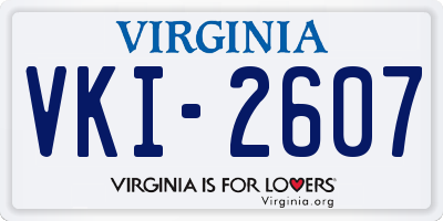 VA license plate VKI2607