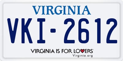 VA license plate VKI2612