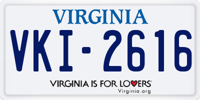 VA license plate VKI2616