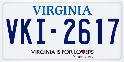 VA license plate VKI2617