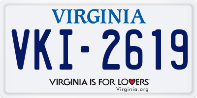 VA license plate VKI2619