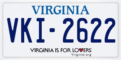 VA license plate VKI2622