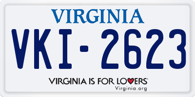 VA license plate VKI2623
