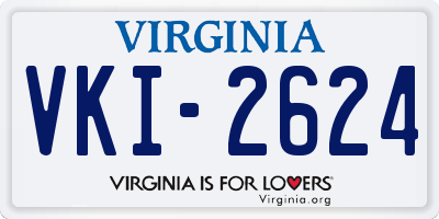 VA license plate VKI2624