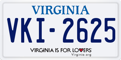 VA license plate VKI2625