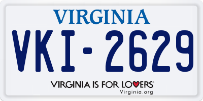VA license plate VKI2629
