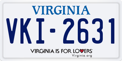 VA license plate VKI2631