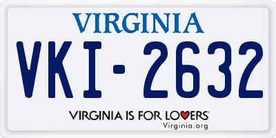 VA license plate VKI2632