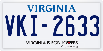 VA license plate VKI2633