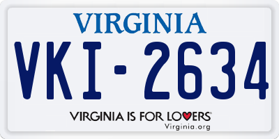 VA license plate VKI2634