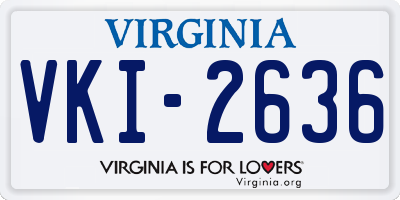 VA license plate VKI2636
