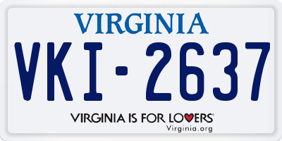 VA license plate VKI2637