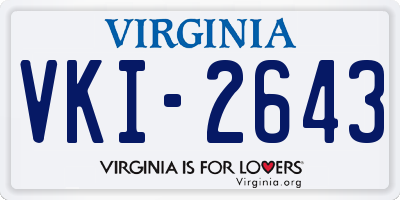VA license plate VKI2643