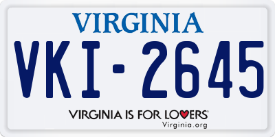 VA license plate VKI2645