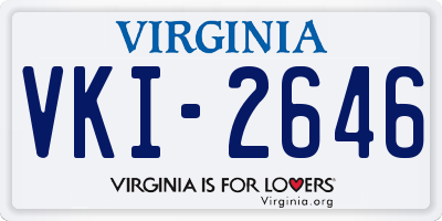 VA license plate VKI2646