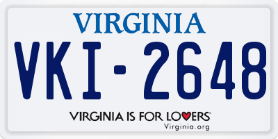 VA license plate VKI2648
