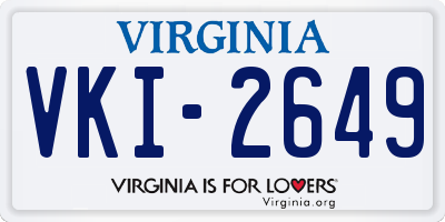 VA license plate VKI2649