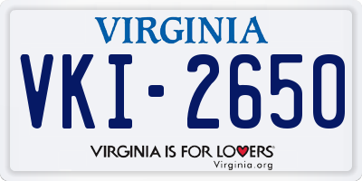 VA license plate VKI2650