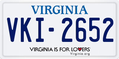 VA license plate VKI2652
