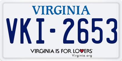 VA license plate VKI2653