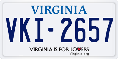 VA license plate VKI2657
