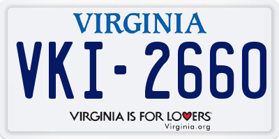 VA license plate VKI2660