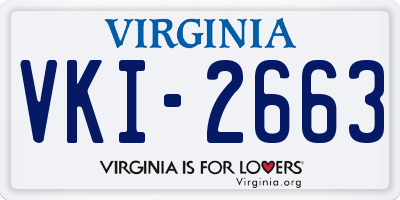 VA license plate VKI2663
