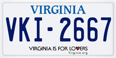 VA license plate VKI2667