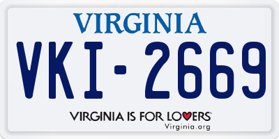 VA license plate VKI2669