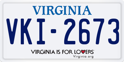 VA license plate VKI2673