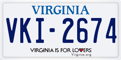 VA license plate VKI2674